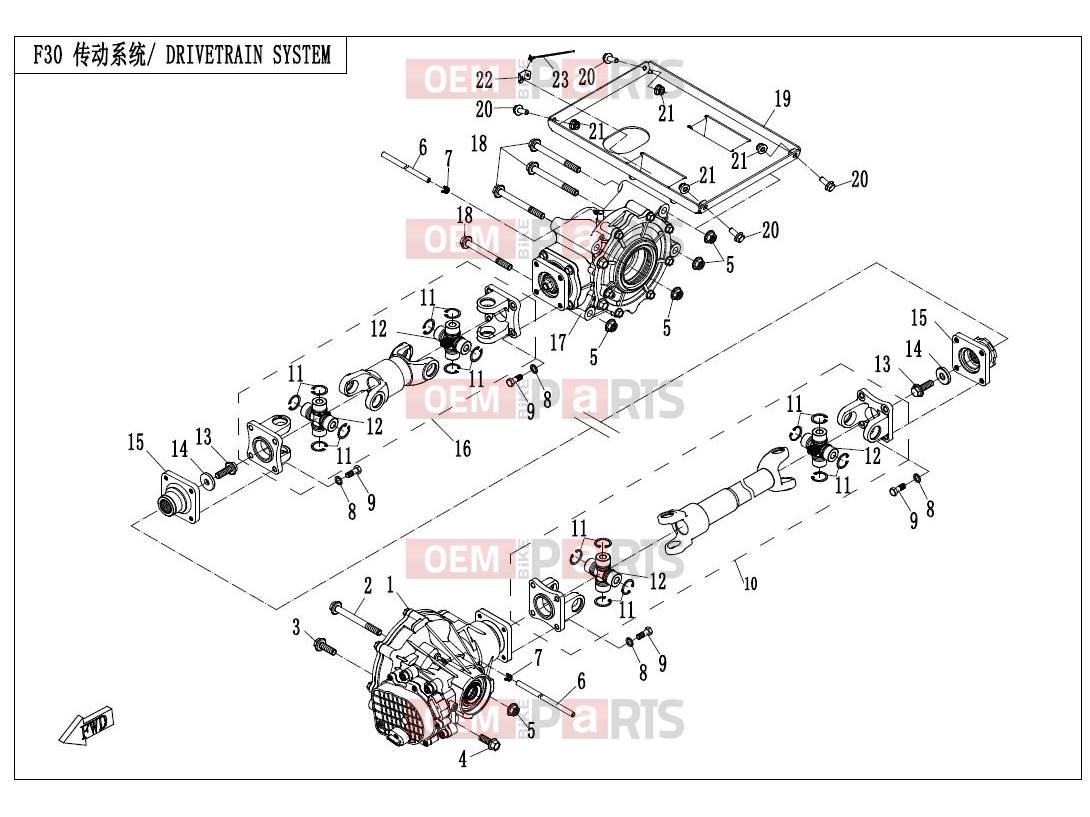 CFMOTO 2015 UTV UFORCE 800 (CF800-3) DIRVETRAIN SYSTEM