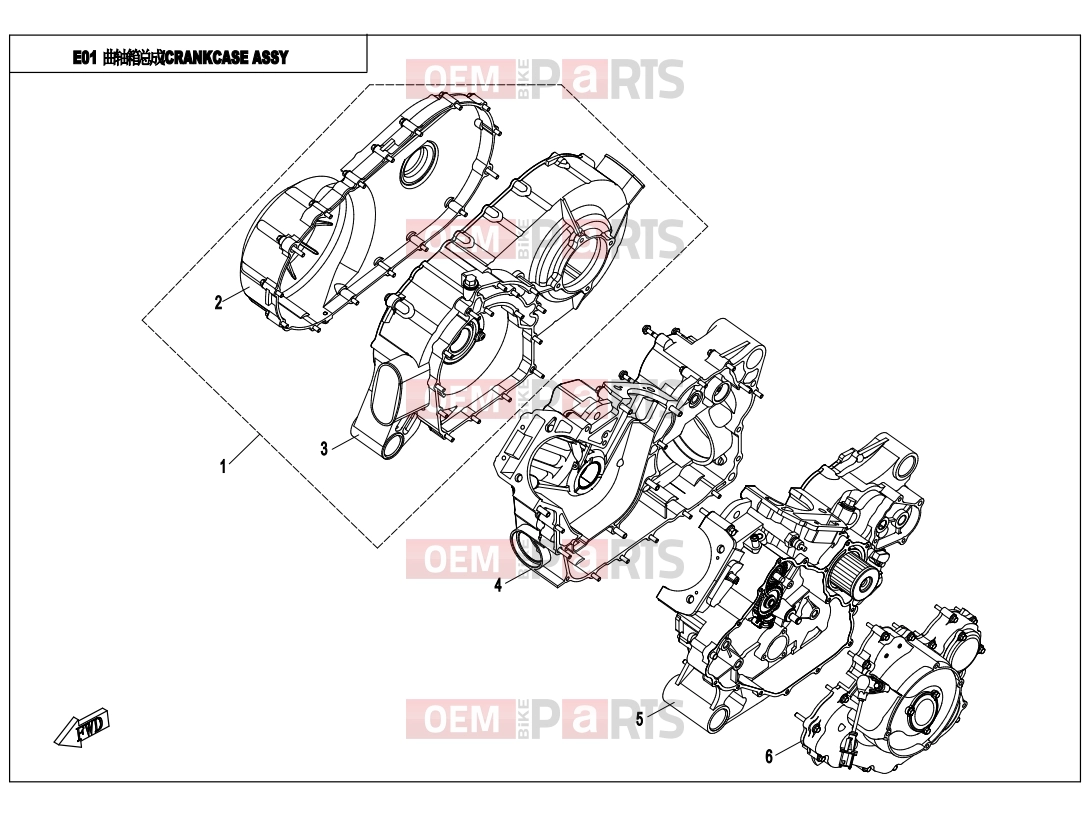 CFMOTO 2017 UTV UFORCE 800 (CF800UU-A) CRANK CASE ASSY - E01