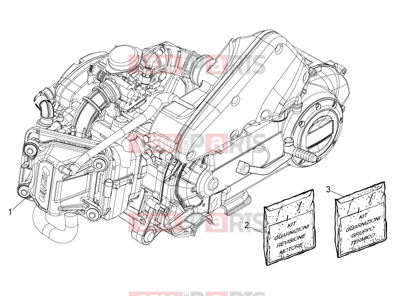 Engine » Engine assembly - Piaggio Typhoon 50 4T E2 (CA, US) 2025