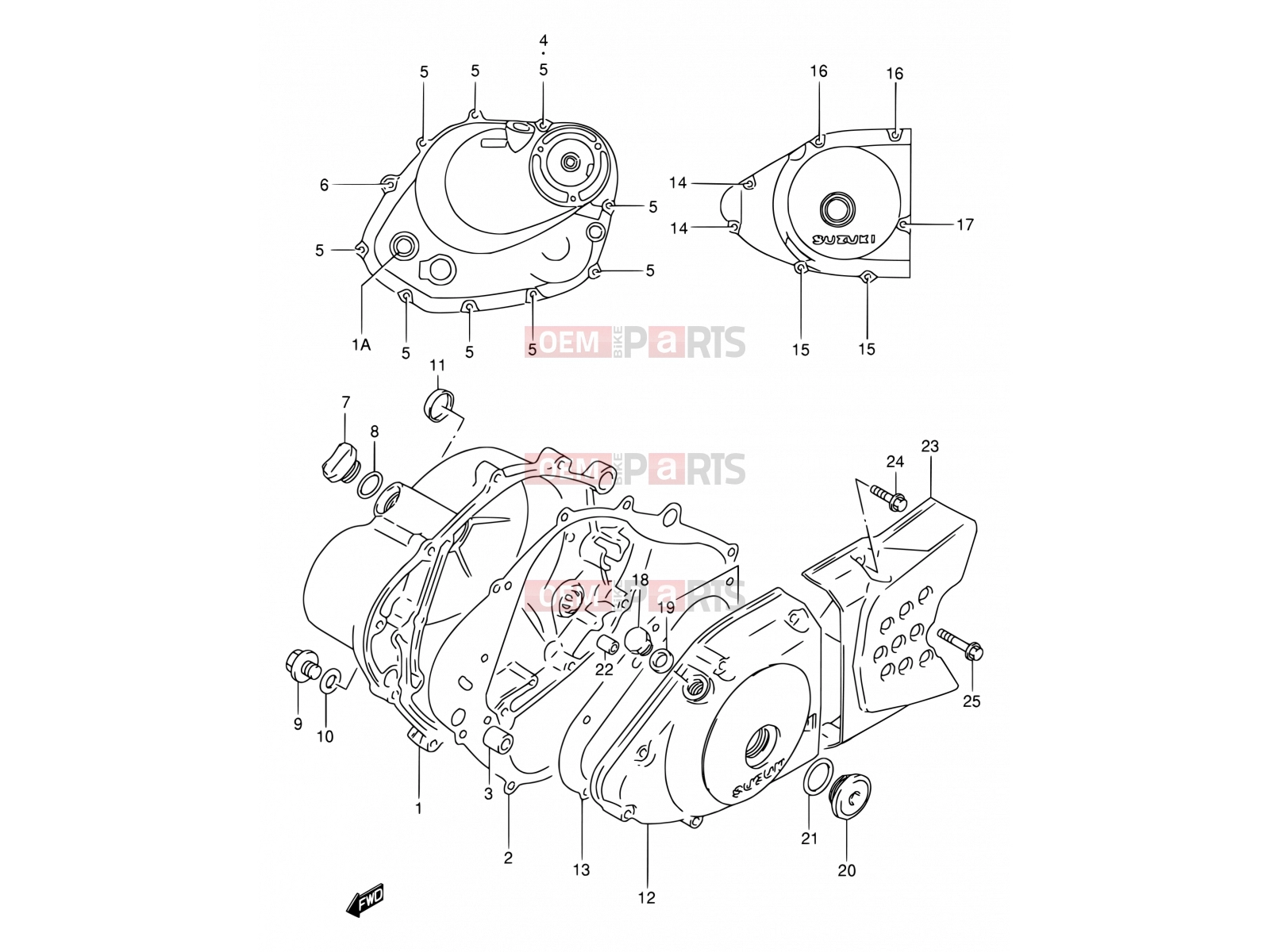SUZUKI DR200SE K2 (2002) (E06,E24) 4 - CRANKCASE COVER