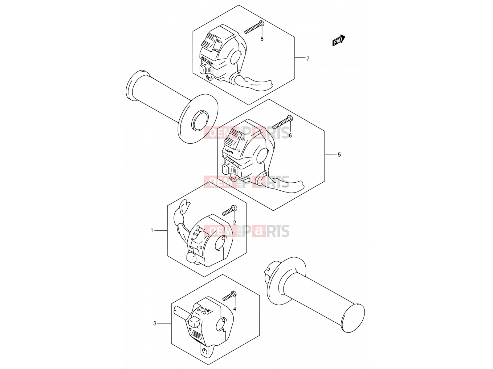 SUZUKI DR200SE K2 (2002) (E06,E24) 25 - HANDLE SWITCH