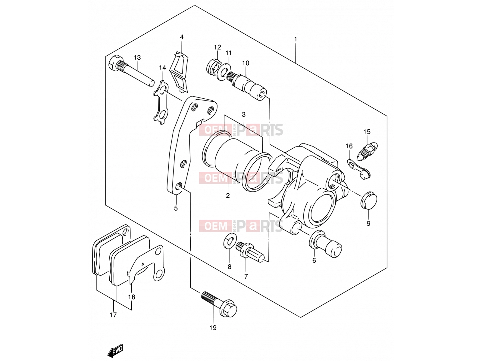 SUZUKI DR200SE K2 (2002) (E06,E24) 42 - FRONT CALIPER (MODEL K1/MODEL K2 P09)