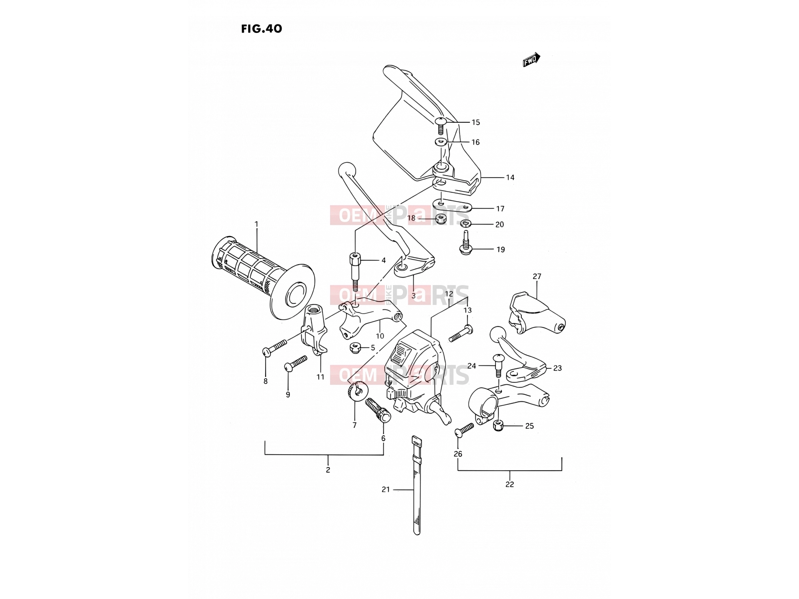 40 - LEFT HANDLE SWITCH - Suzuki DR350S M (1991) (E02)