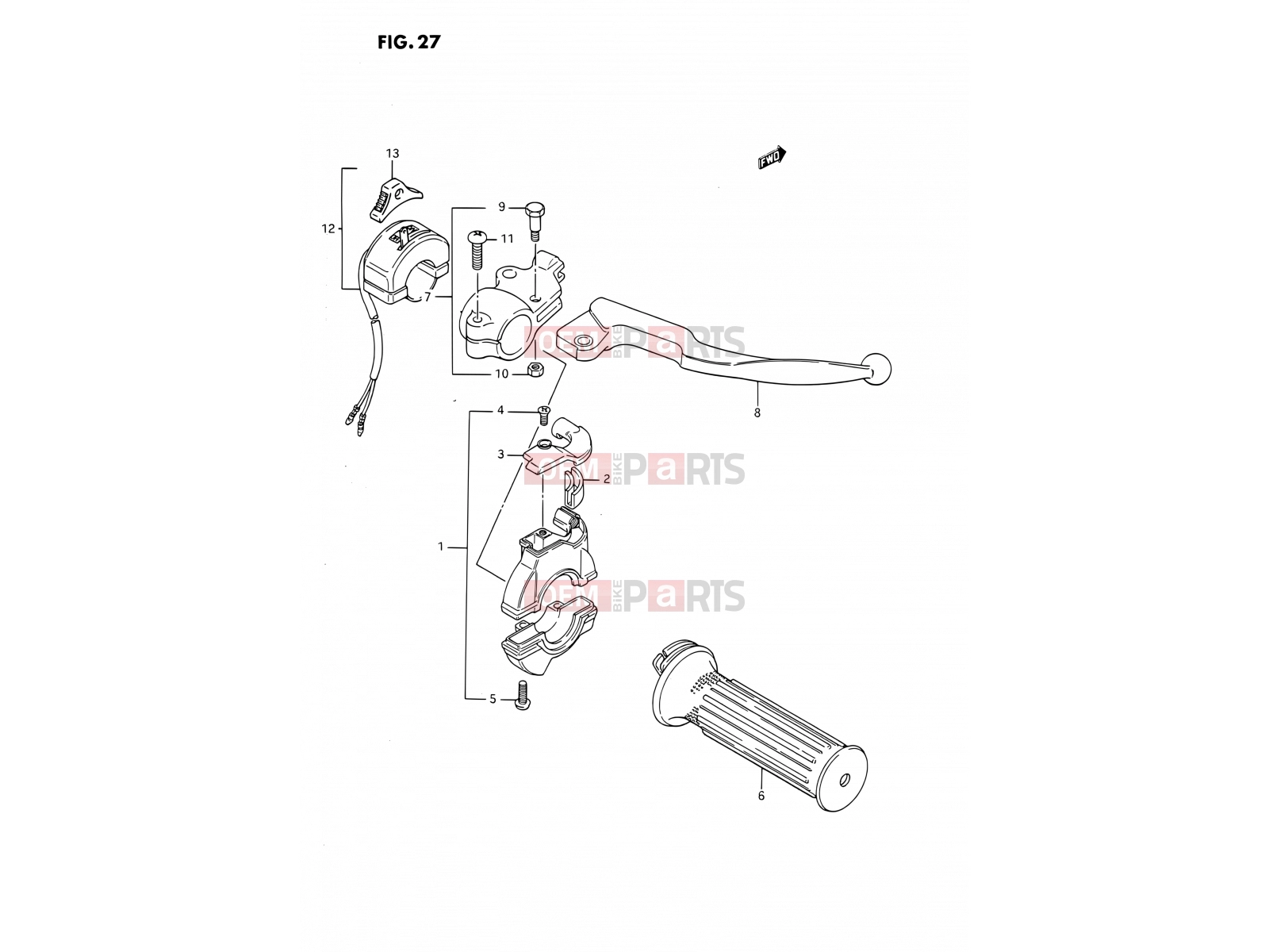 SUZUKI DS80 R (1994) (E24) 27 - RIGHT HANDLE SWITCH