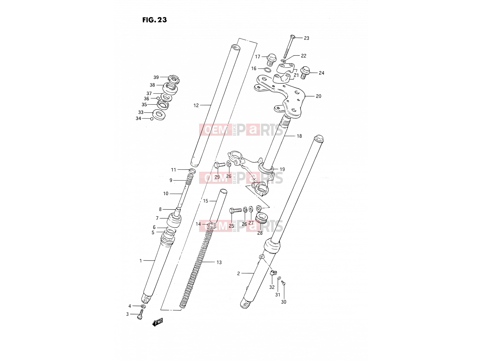 SUZUKI DS80 S (1995) (E24) 23 - FRONT FORK