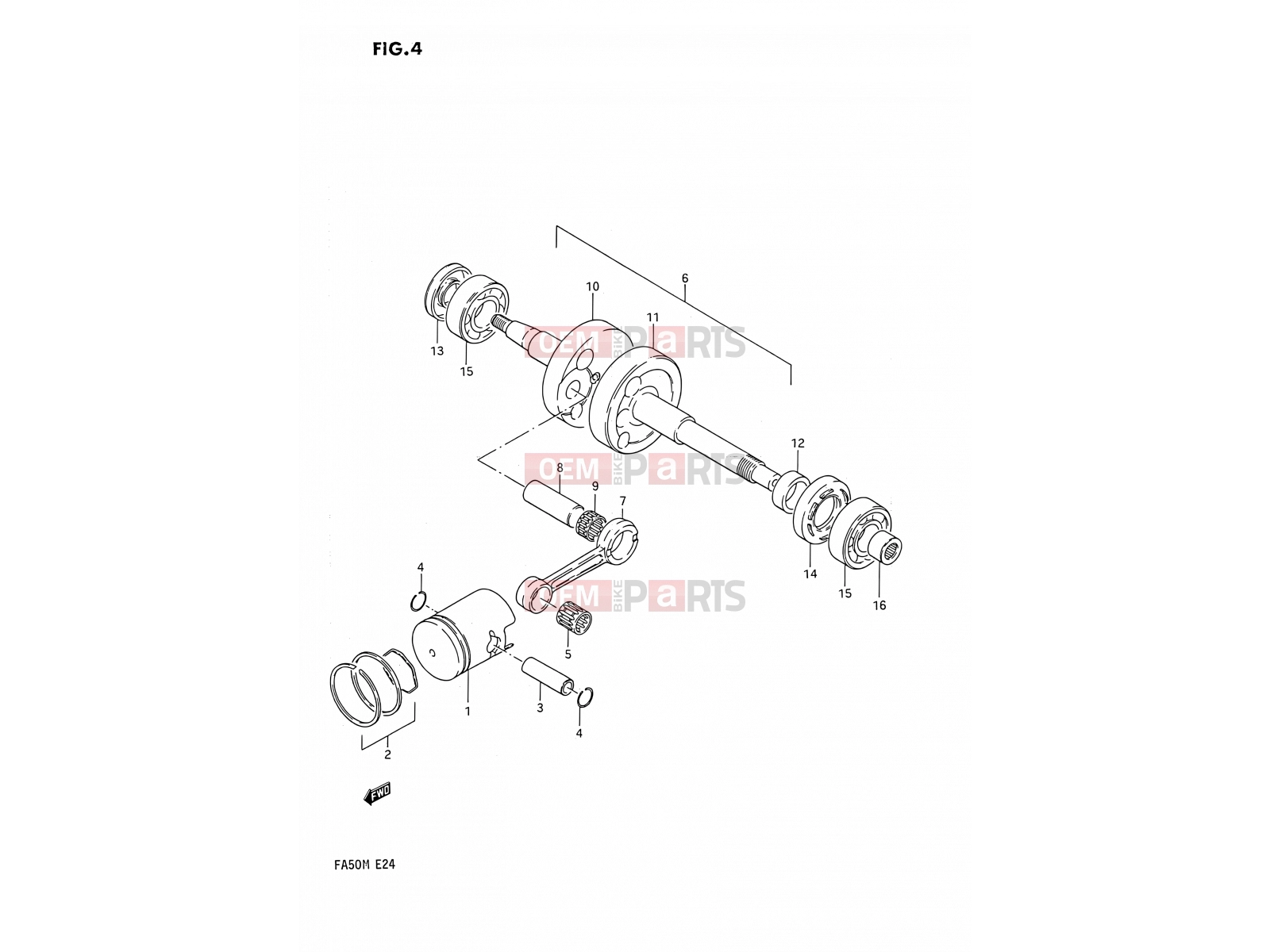SUZUKI FA50 M (1991) 4 - CRANKSHAFT
