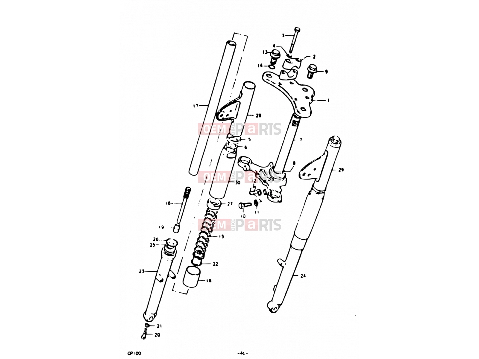 46 - FRONT FORK (E06) - Suzuki GP100U N (1992)