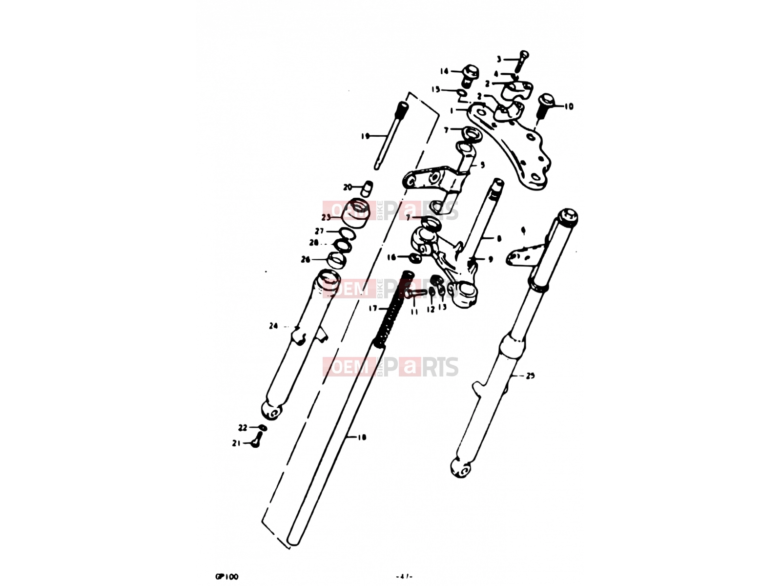 47 - FRONT FORK (E13) - Suzuki GP100U N (1992)