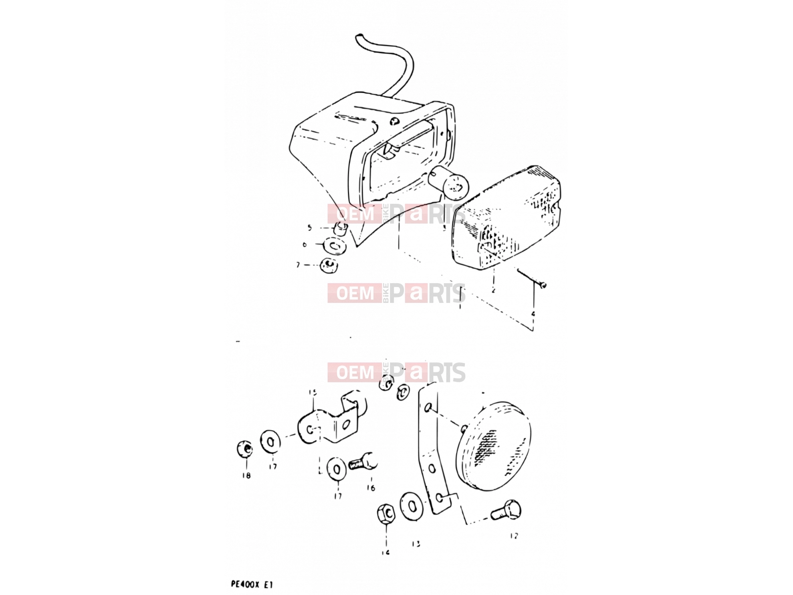 SUZUKI PE400 X (1999) 20 - TAIL LAMP (E02, E06, E24)