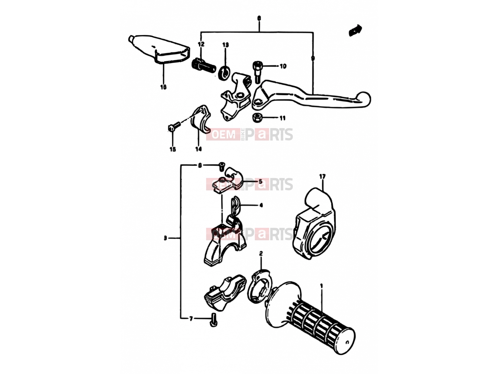 SUZUKI RM125 E (1984) 31 - RIGHT HANDLE SWITCH (MODEL E)