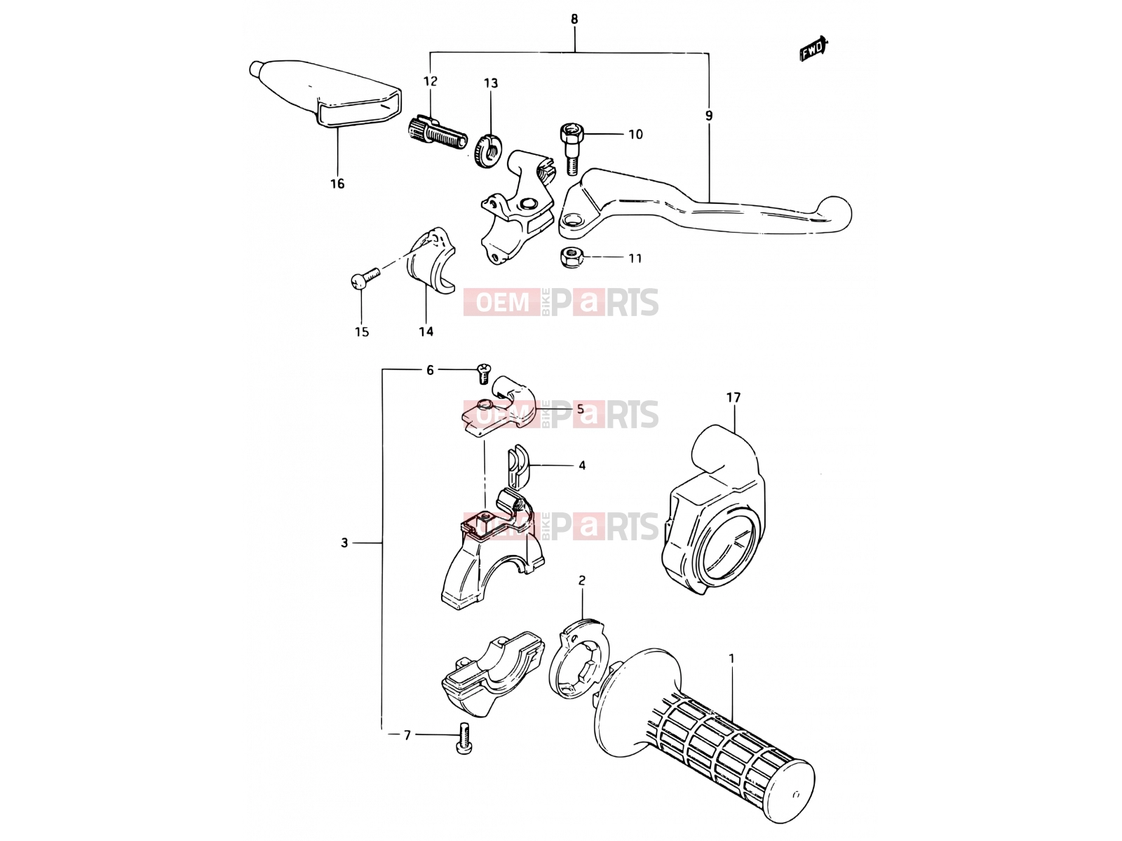 29 - RIGHT HANDLE SWITCH - Suzuki RM500 E (1984)