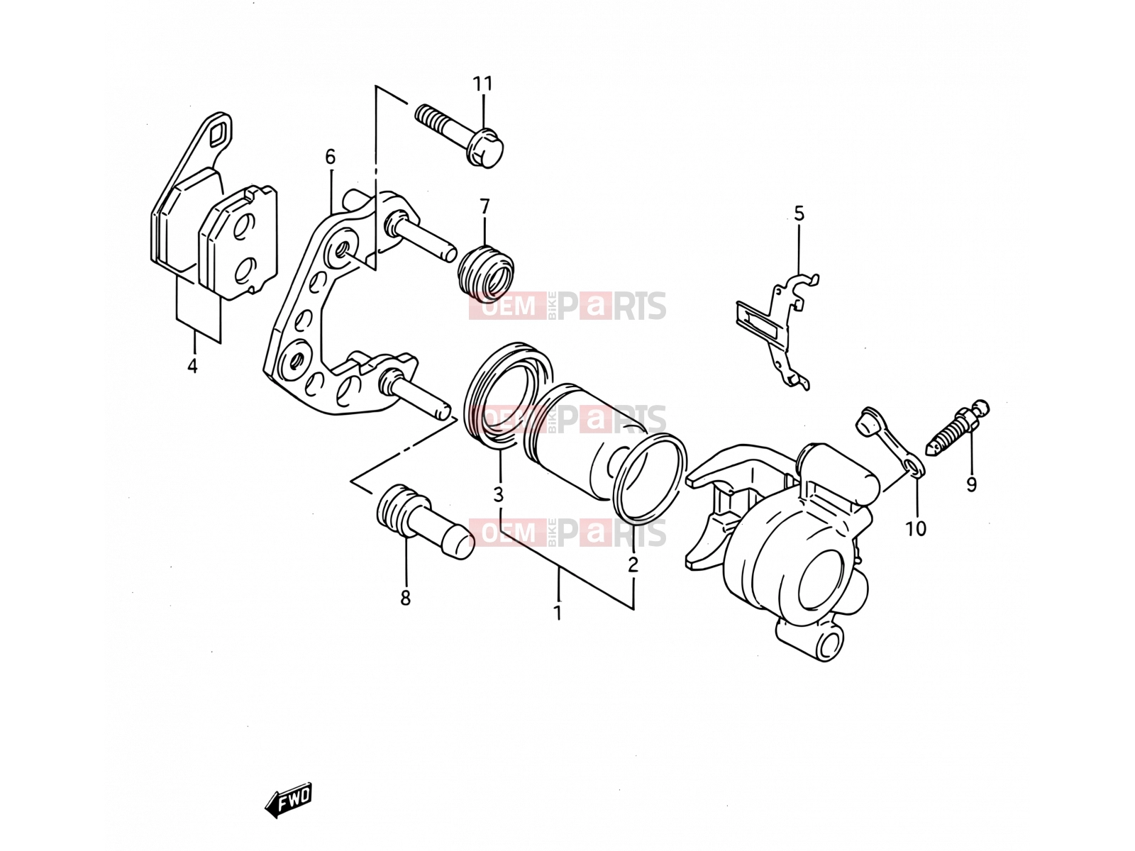 30 - FRONT CALIPER - Suzuki RM80 R (1994) (E03,E28,E33)