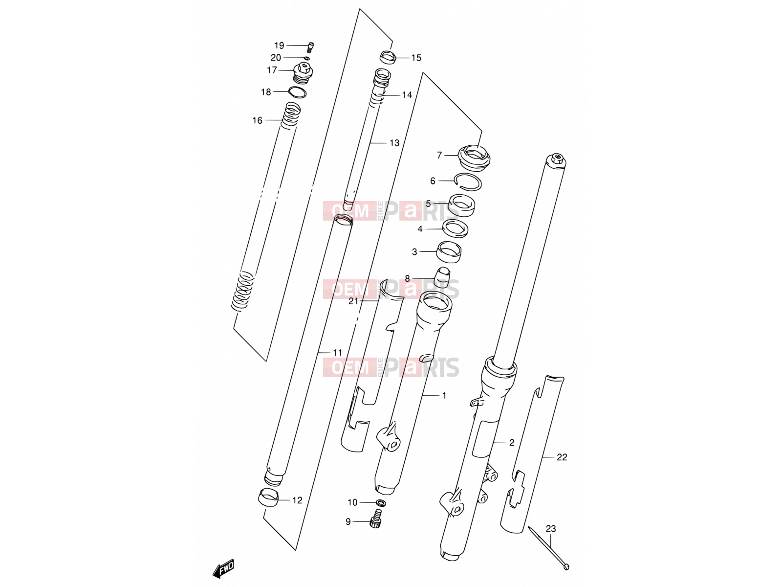 SUZUKI RM80 V (1997) (E24) 28 - FRONT FORK