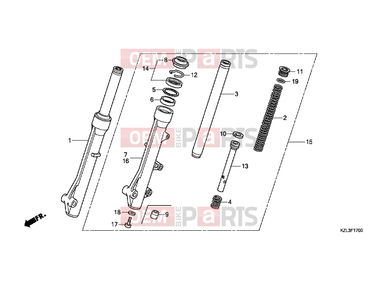 F-17 FRONT FORK - Honda NSC110MPDE NSC110MPDE 2014