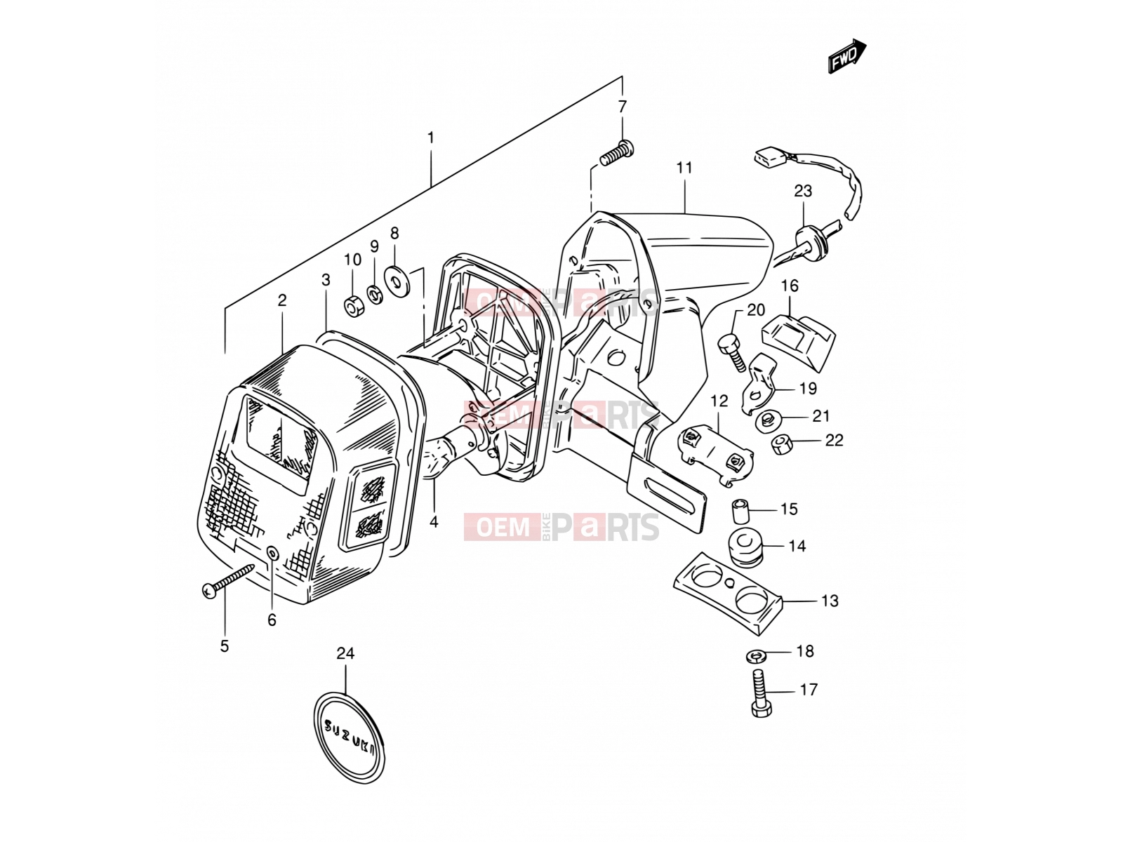 SUZUKI TS125ERC N (1992) 30 - REAR COMBINATION LAMP (E02, E04, E15, E21)
