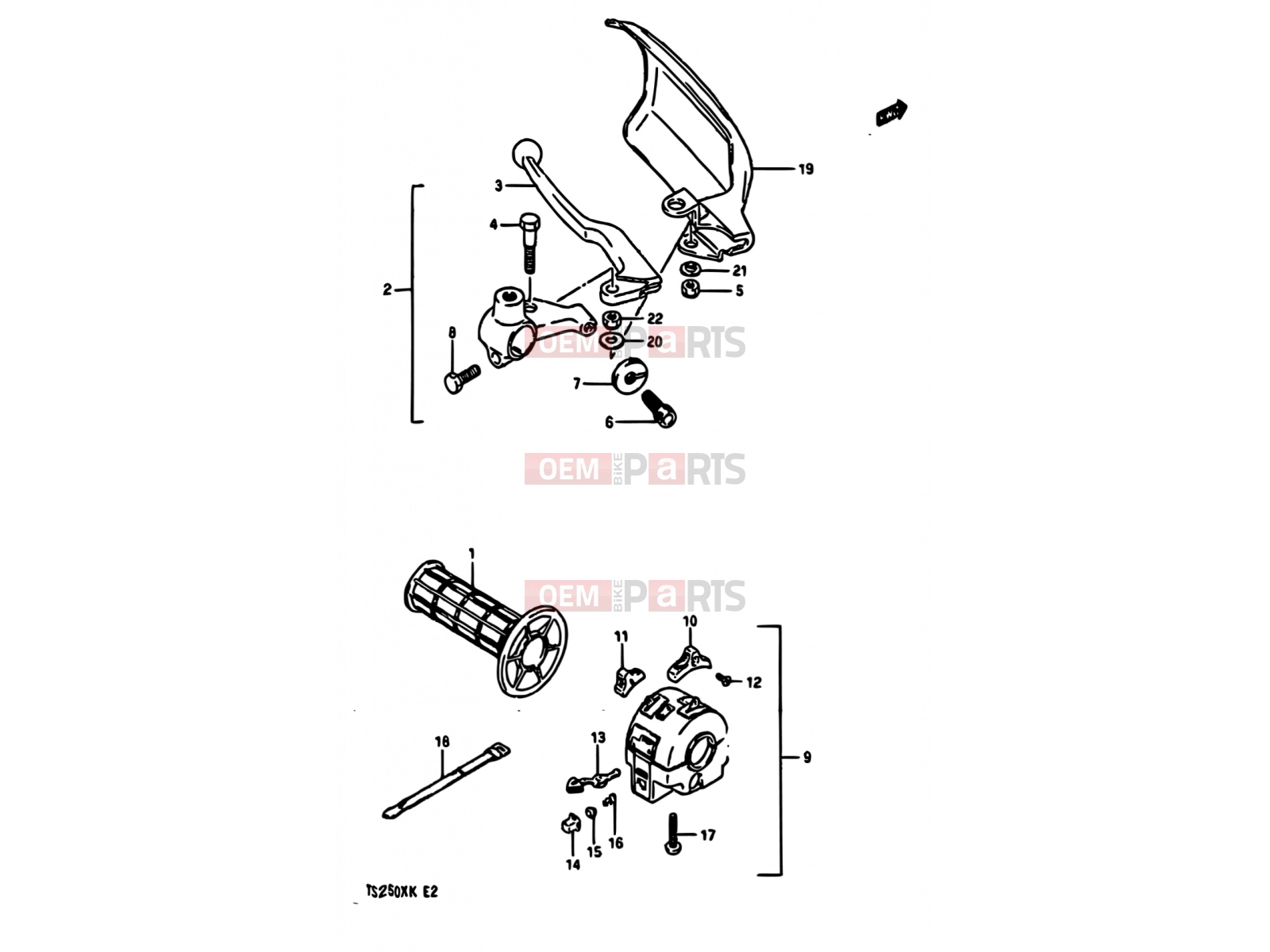 51 - LEFT HANDLE SWITCH (MODEL G E01,E02,E04,E21,E24) - Suzuki TS250X E (1984)