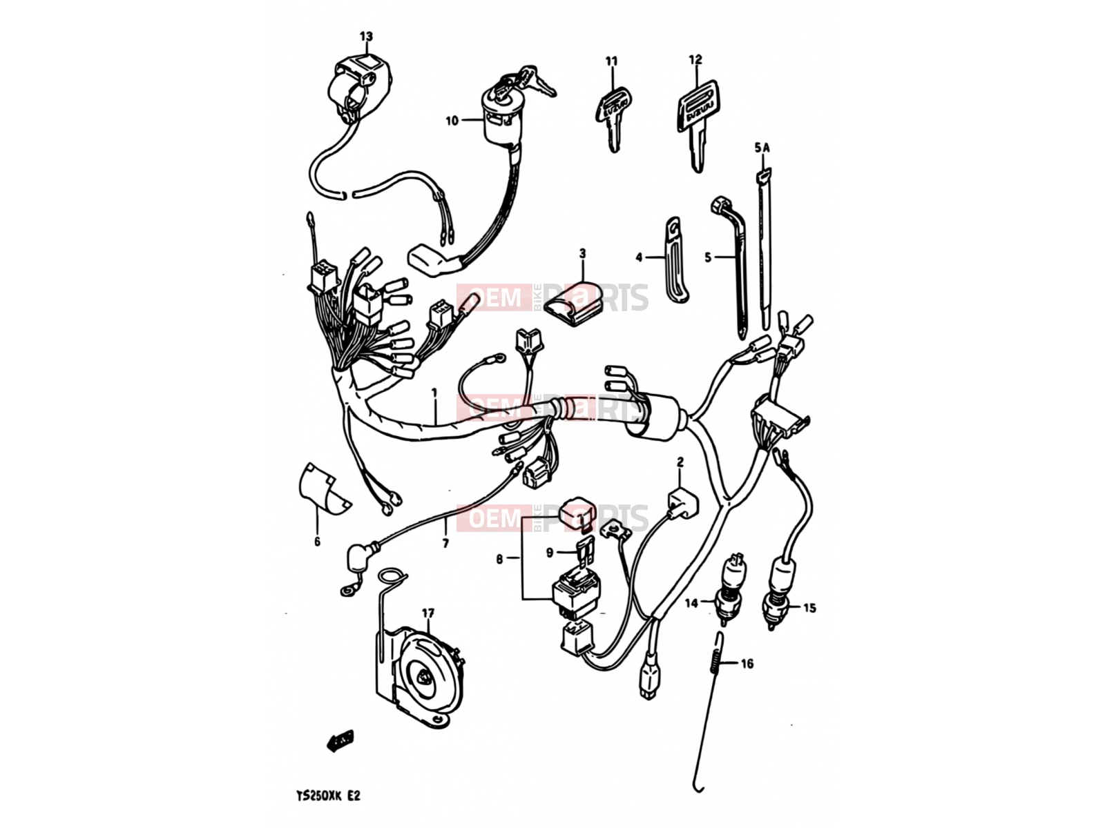 SUZUKI TS250X K (1989) 29 - WIRING HARNESS