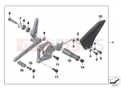HP footpeg assembly, left - BMW Motorrad HP4 (0D01, 0D11) 2011