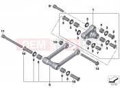 BMW Motorrad BMW 2012 S models HP4 (0D01, 0D11) Pivot assembly components