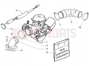 Carburettor, assembly - Union pipe - Piaggio Fly 125 2007