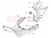 Central cover - Footrests - Piaggio Fly 125 2007