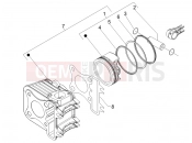 Cylinder-piston-wrist pin unit - Piaggio Fly 125 2007