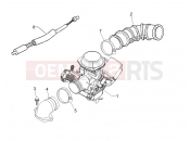 Carburettor, assembly - Union pipe - Piaggio Fly 50 4T 2007