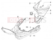 Central cover - Footrests - Piaggio Fly 50 4T 2007