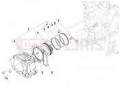 Cylinder-piston-wrist pin unit - Piaggio MP3 125 YOUrban ERL 2013