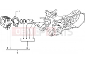 Cylinder-piston-wrist pin, assy - Piaggio Sfera RST 50