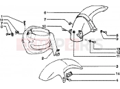 Front and rear mudguard - Piaggio Skipper 150 4T