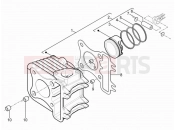 Cylinder-piston-wrist pin unit - Piaggio Typhoon 125 4T 2V 2014