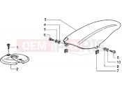 Front and rear mudguard - Piaggio Typhoon 50 2T MY 2004