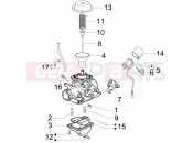 derbi Sonar 150 Carburetor's components