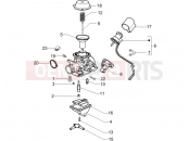 gilera 2005 Runner 200 VXR 4T Carburetor's components