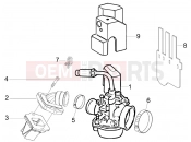 gilera 2009 Stalker 50 Naked Carburettor, assembly - Union pipe