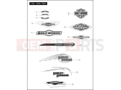 HARLEY-DAVIDSON CROSS BONES  - FLSTSB FUEL TANK TRIM