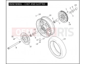 HARLEY-DAVIDSON DYNA SUPER GLIDE CUSTOM  - FXDC REAR WHEEL - CAST