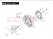 Harley-Davidson 2004 DYNA DYNA WIDE GLIDE  - FXDWGI REAR WHEEL - CAST