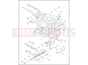 FRAME, REAR FORK & JIFFY STAND - Harley-Davidson DYNA SUPER GLIDE CONVERTIBLE - FXDS CONV 1997