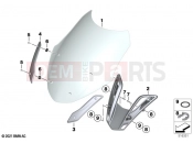 BMW Motorrad BMW 2021 R models R 1250 RT 20 (0L01, 0L03) Windshield / mounting | Windshield / mounting