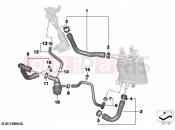 BMW Motorrad BMW 2021 R models R 1250 RT 20 (0L01, 0L03) Coolant lines | Coolant lines