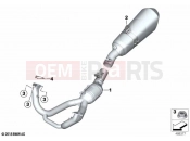 BMW Motorrad BMW 2021 R models R 1250 RT 20 (0L01, 0L03) Exhaust system, chrome | Exhaust system, chrome