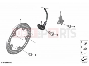 BMW Motorrad BMW 2020 S models S 1000 XR (0E41, 0E43) Rotational-speed sensor, rear | Rotational-speed sensor, rear