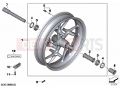 BMW Motorrad BMW 2024 K models K 1600 Bagger 22 (0F61, 0F63) Cast wheel, RDC, front | Cast wheel, RDC, front