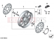 BMW Motorrad BMW 2024 K models K 1600 Bagger 22 (0F61, 0F63) Forged wheel, front | Forged wheel, front