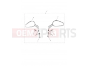 Triumph 2019 STREET TWIN Teardrop Mirrors, Cast, Chrome